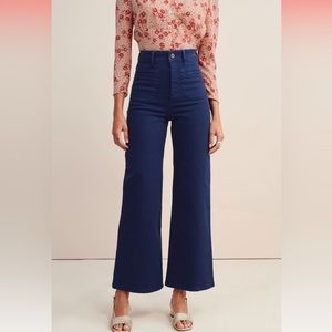 Rouje High-Rise Wide-Leg Jeans in Deep Navy